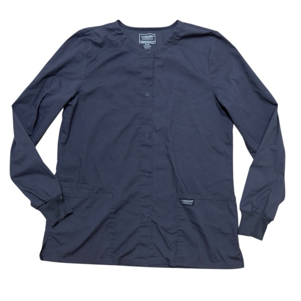 Cherokee WW Professionals Women’s Snap-Front Warm Up Scrub Jacket style WW340 - Picture 3 of 9